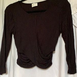 Long sleeved black crop top